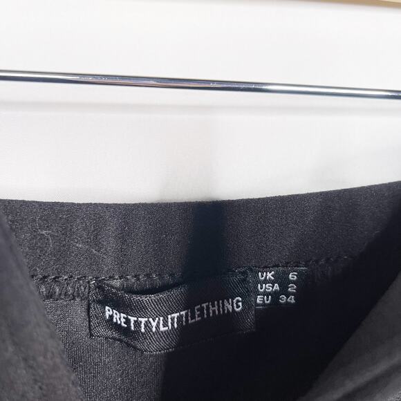 PrettyLittleThing Size 2 Black Strapless Sweetheart Neckline Wide Leg Jumpsuit - Picture 9 of 10